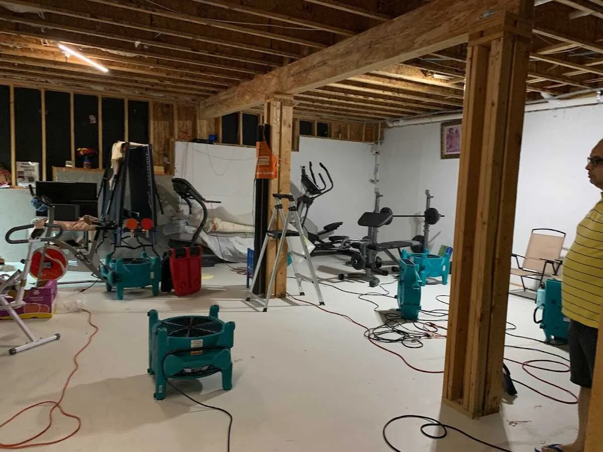 Basement drying equipment setup for Structural Drying in Spearfish